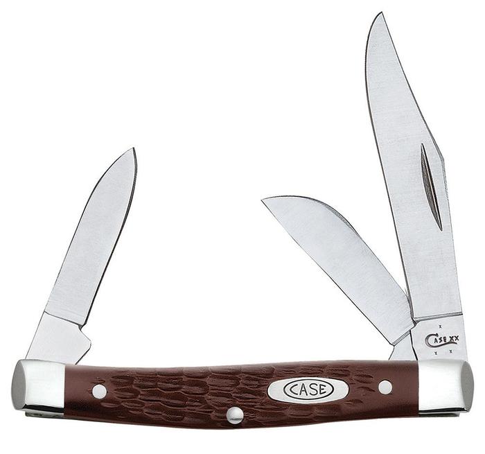 Brown Synthetic Medium Stockman Sloped Bolster Pocket Knife - Utility and Pocket Knives